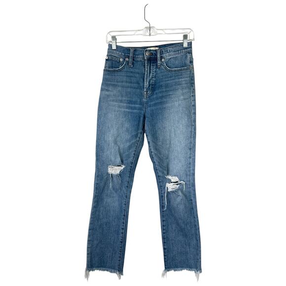 MADEWELL The Perfect Vintage Jean Parnell Wash Stretch Denim Size 26 Distressed - Picture 2 of 10